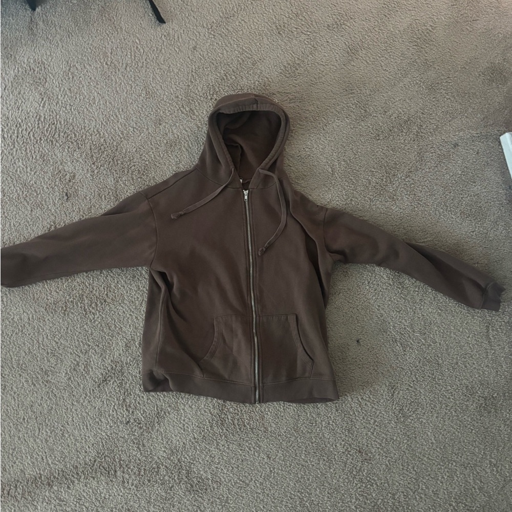 Tilly's Brown Zip Up Sweater
